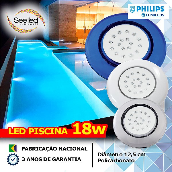 Luminária LED Piscina 18w | 12,5cm | 12v | IP68 À prova D'água