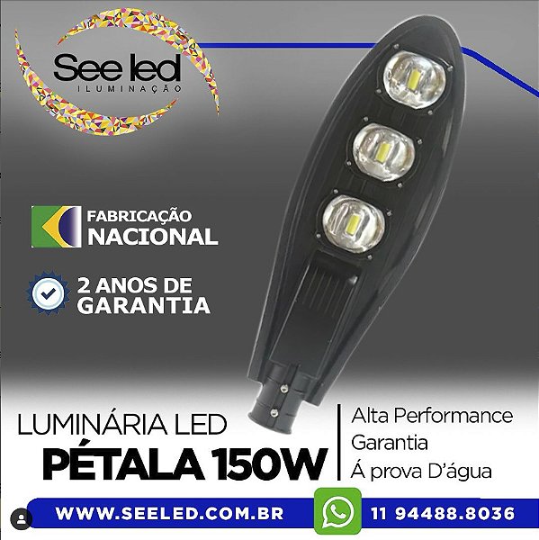 Luminária LED Pétala para Poste 150w | Bivolt | IP66 | 15.000Lm | Branco Frio 6.500k