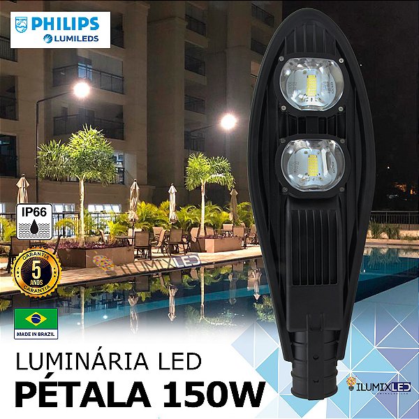 Luminária LED Pétala para Poste 150w | Bivolt | IP66 | 21.000Lm | Branco Frio 6.500k | LINHA PREMIUM
