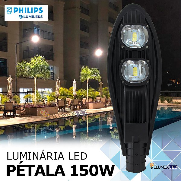 Luminária LED Pétala para Poste 150w | Bivolt | IP66 | 21.000Lm | Branco Frio 6.500k | LINHA PREMIUM