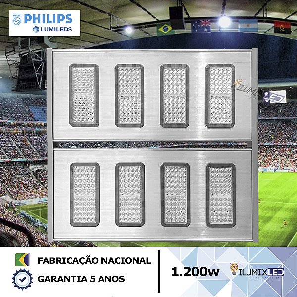 MODULAR LED STADIUM 1.200w Modular | Bivolt | IP66 | 192.000 Lúmens | LED PHILIPS | LINHA PROFISSIONAL