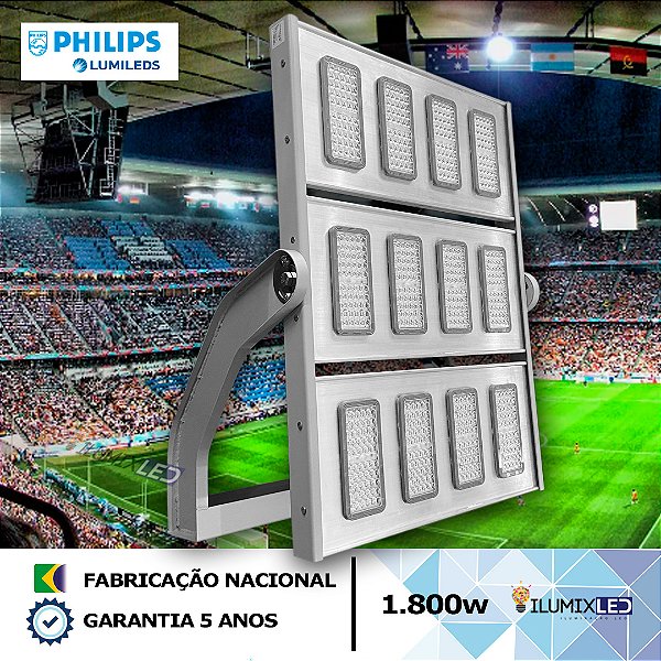 MODULAR LED STADIUM 1.800w Modular | Bivolt | IP66 | 252.000 Lúmens | LED PHILIPS | LINHA PROFISSIONAL