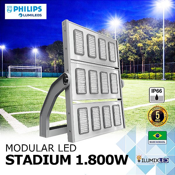 MODULAR LED STADIUM 1.800w Modular | Bivolt | IP66 | 288.000 Lúmens | LED PHILIPS | LINHA PROFISSIONAL
