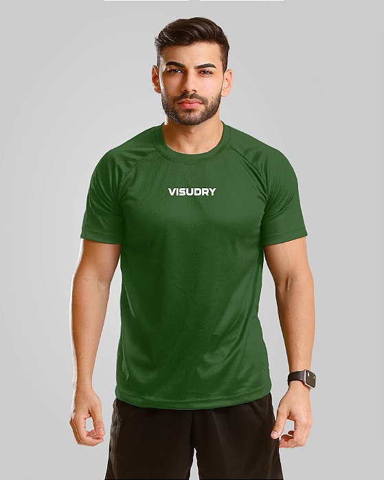 Camiseta Masculina Dry Fit Focus - Verde Militar