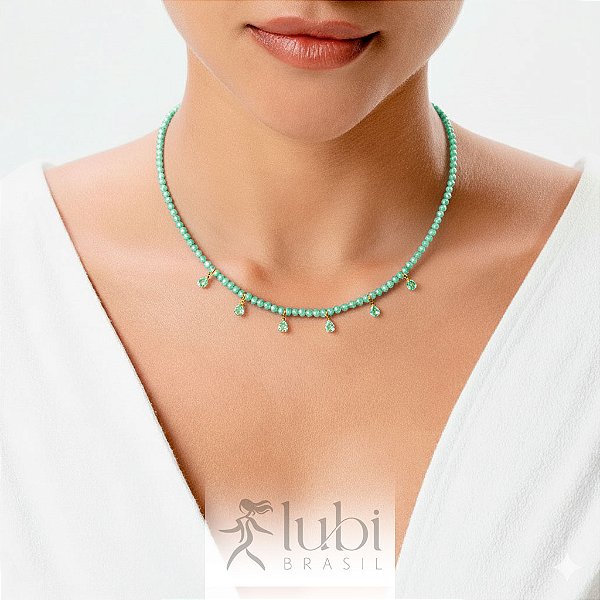 Colar Lubi Choker Esmeralda do Mar