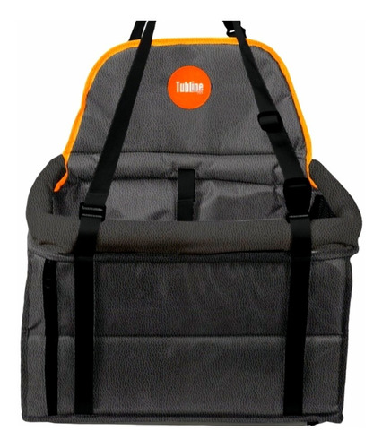 Assento Tubline Até 15kg Preto/Laranja Couro