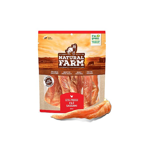 Petisco Para Cães Filé Sassami Frango Natural Farm 114g