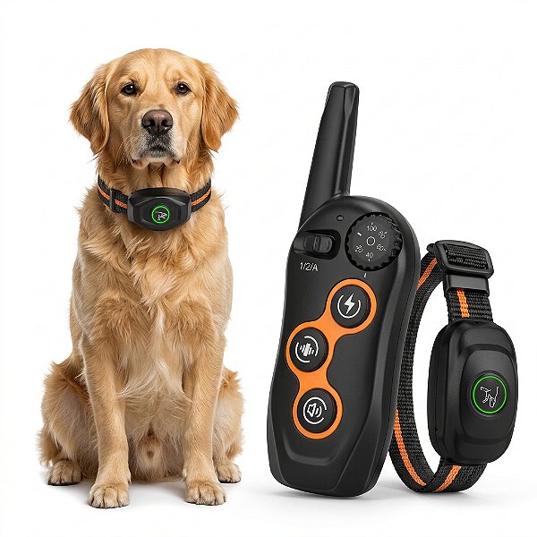 Coleira Eletrônica Para Adestramento Para Cães À Prova D'água 400 Metros Treinamento Pet Anti Latido