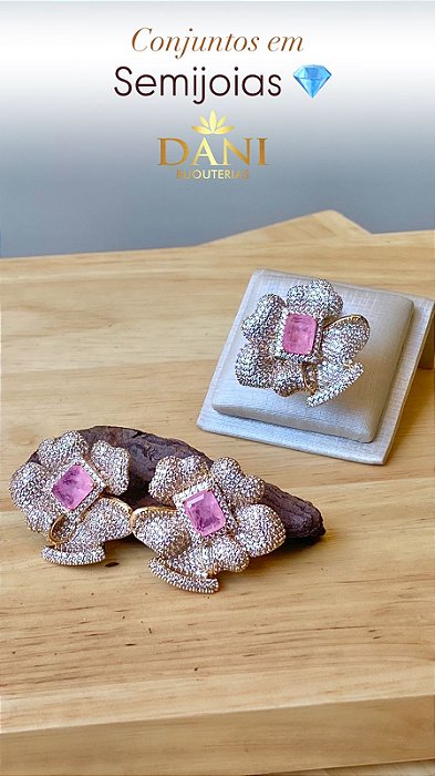 CONJUNTO CRAVEJADO SEMI JÓIA