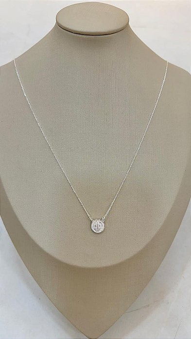 Escapulário São Bento 70cm - Prata 925 - unisex