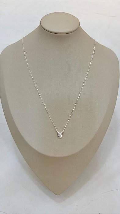 Escapulário Sagrado Coração - 60cm (Corrente Cartier) - Prata 925