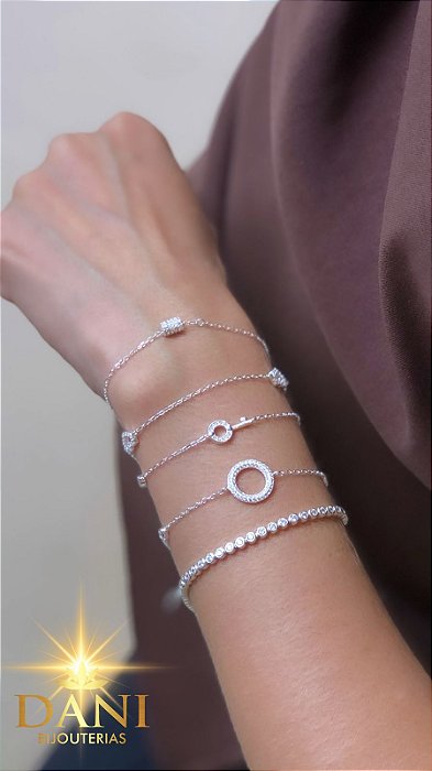 Pulseira riviera com fecho de joia - Prata 925