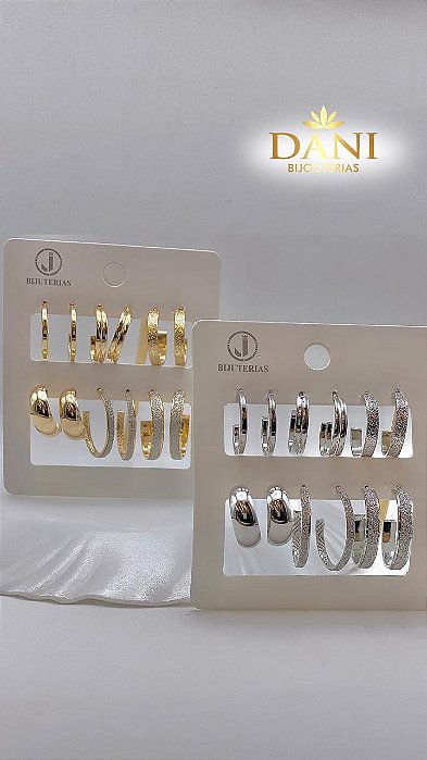 Kit 6 Pares de Brincos Clássicos e Sofisticados