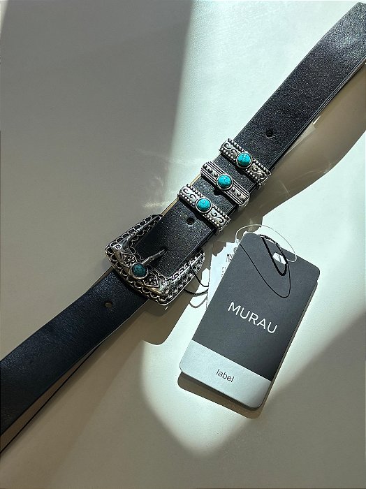 CINTO COURO PASSANTES TRIPLOS