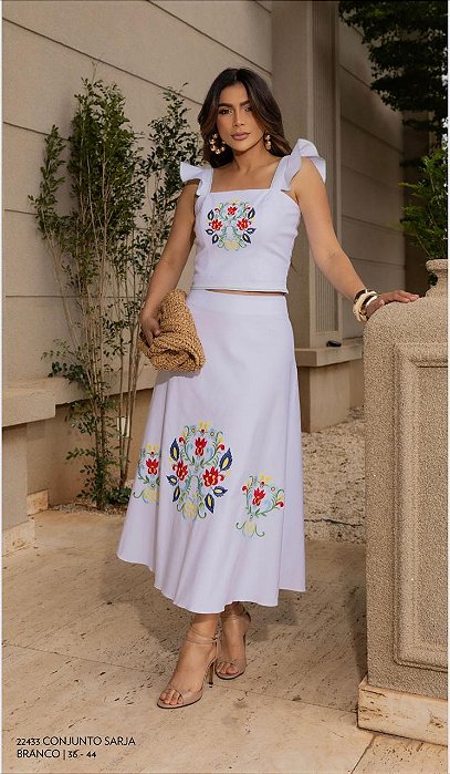 CONJUNTO SARJA BORDADA