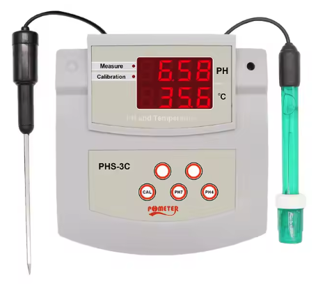 PHMetro Medidor de pH de Bancada  pH 0-14 2 em 1 – Medidor de pH e Temperatura
