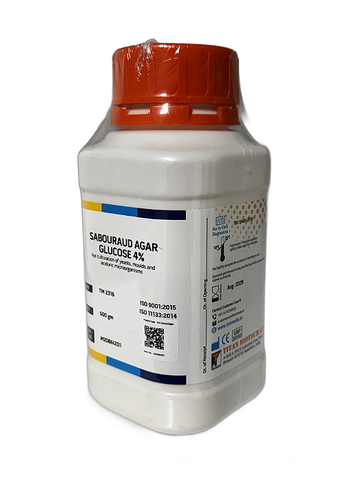 Agar Sabouraud Dextrosado (4%), 500G