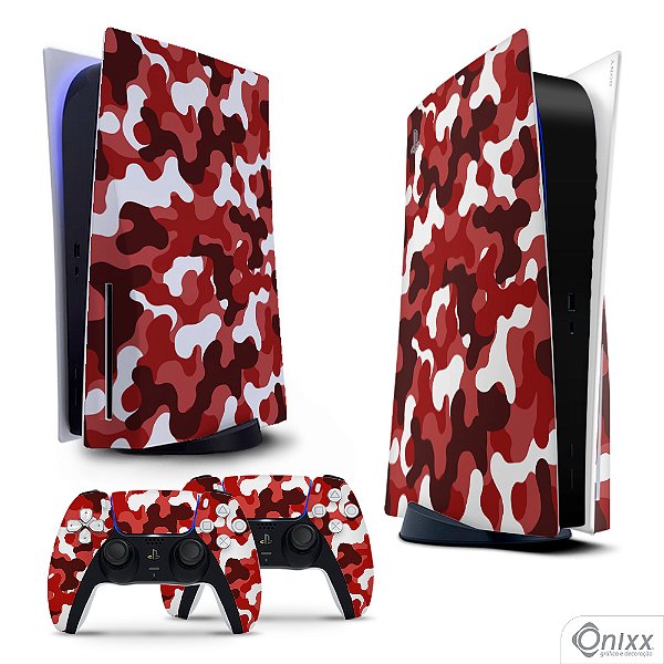 Skin PS5 Adesiva Camuflado Red