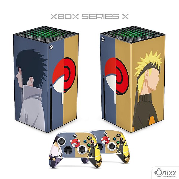 Skin Xbox Series X Adesiva Naruto e Sasuke