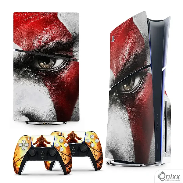 Skin PS5 Slim Adesiva God Of War Kratos Eyes