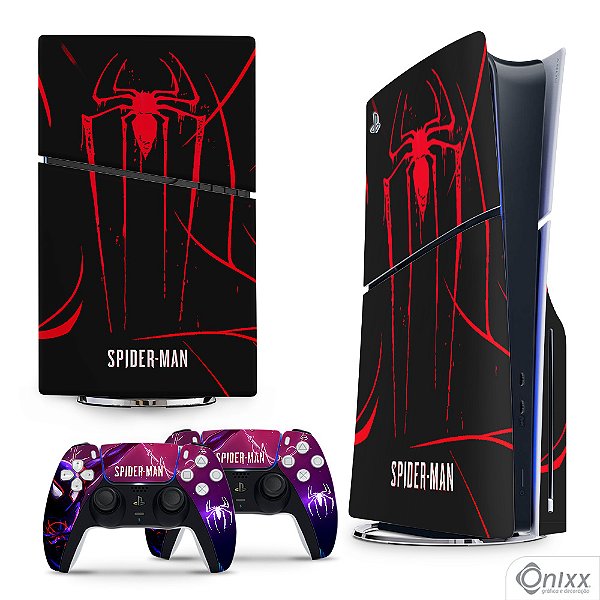 Skin PS5 Slim Adesiva Aranha Negra