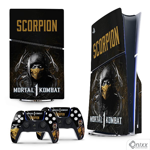 Skin PS5 Slim Adesiva Mortal Kombat 1 Scorpion
