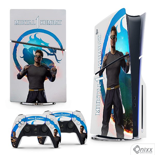 Skin PS5 Slim Adesiva Mortal Kombat 1 Johnny Cage