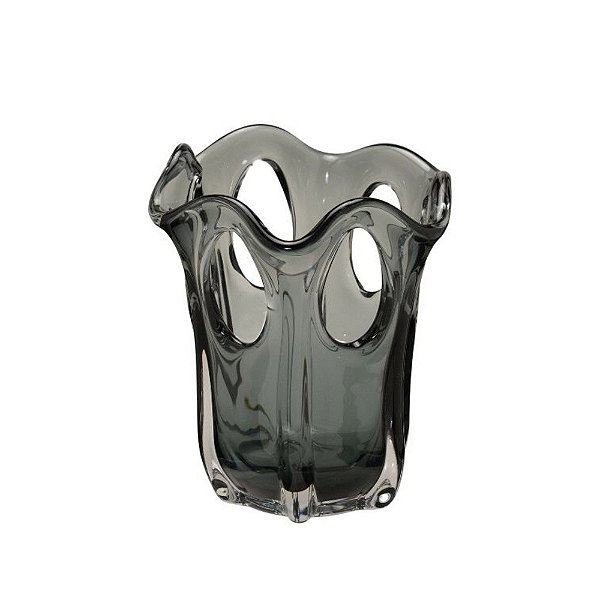 VASO DECORATIVO CINZA 20,5CM