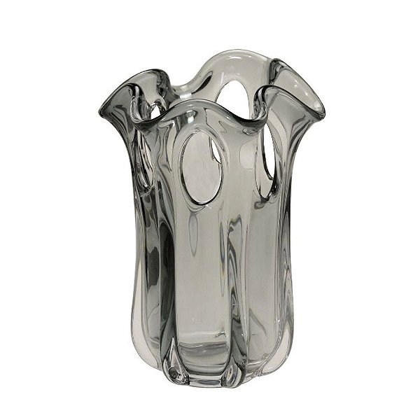 VASO DECORATIVO CINZA 27CM