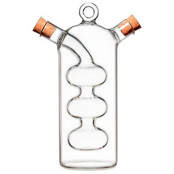 GALHETEIRO DE VIDRO BOROSSILICATO 02 EM 01 320/70 ML