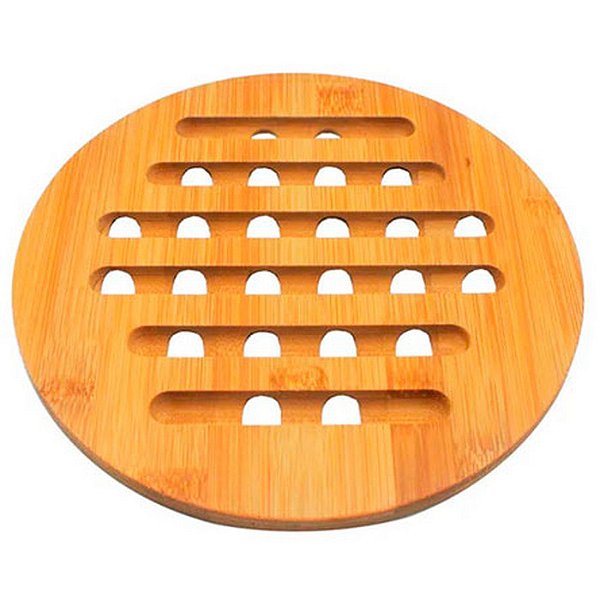 DESCANSO DE PANELA DE BAMBU REDONDO 19X19 CM