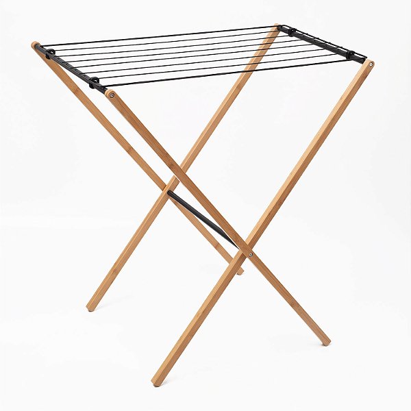 VARAL HORIZONTAL EM BAMBU COM HASTES METALICAS - SIMPLO