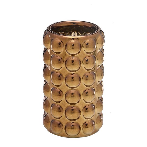 VASO DECORATIVO DOURADO PEQUENO 18CM