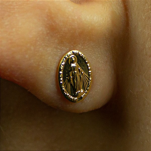 Brinco da Medalha Milagrosa pequeno Nossa Senhora das Graças