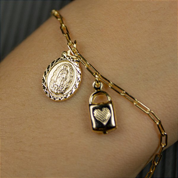 Pulseira Semijoia Cadeia consagração a Nossa Senhora de Guadalupe