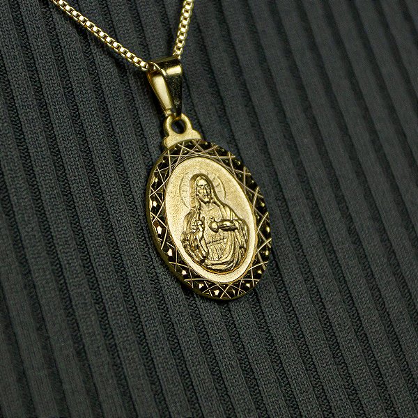 Pingente do Sagrado Coração de Jesus diamantado