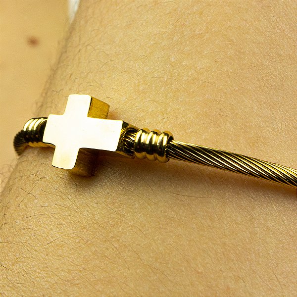 Pulseira bracelete inoxidável dourada