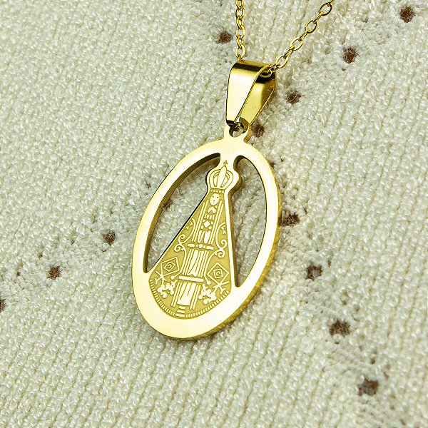 Colar Dourado Nossa Senhora Aparecida