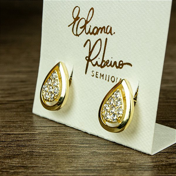Brinco Gota com Zircônia