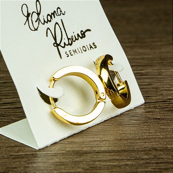 Brinco Argola Dourada em Aço Inoxidável