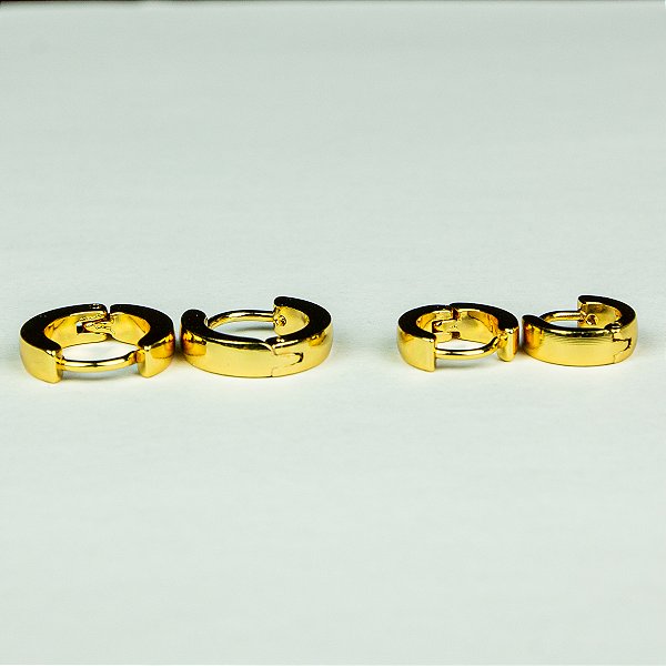 Brinco Argola Dourada Duo em Aço Inoxidável