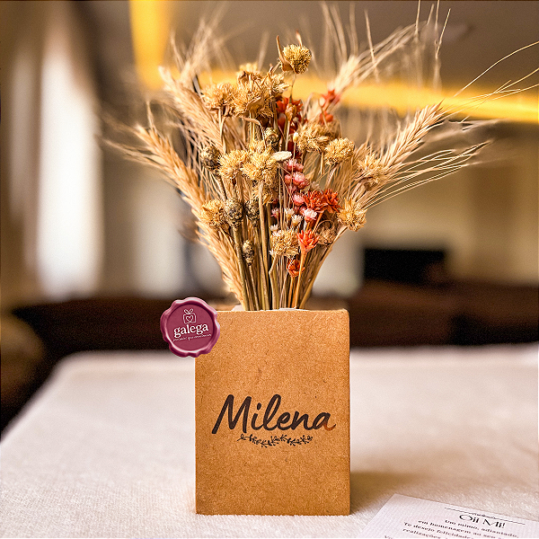 Porta Canetas Personalizado em MDF com Flores Secas