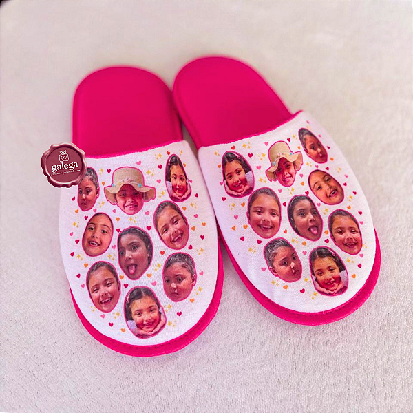 Pantufa Personalizada com Rostinhos dos Filhos para Mãe