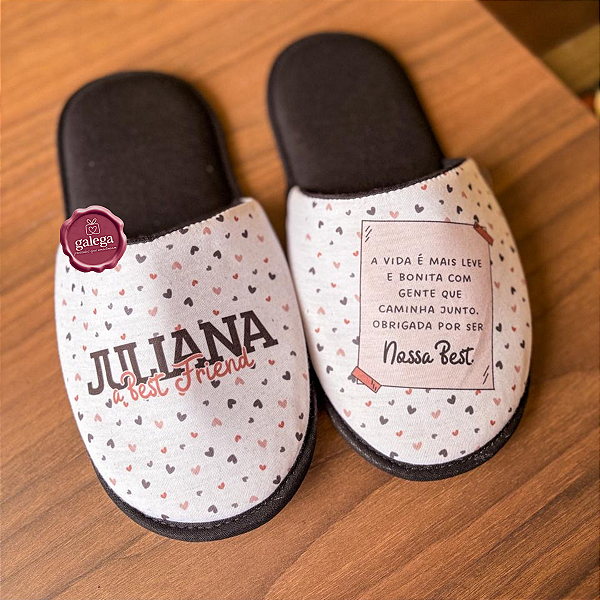 Pantufa Personalizada para Amigas com Nome e Frase