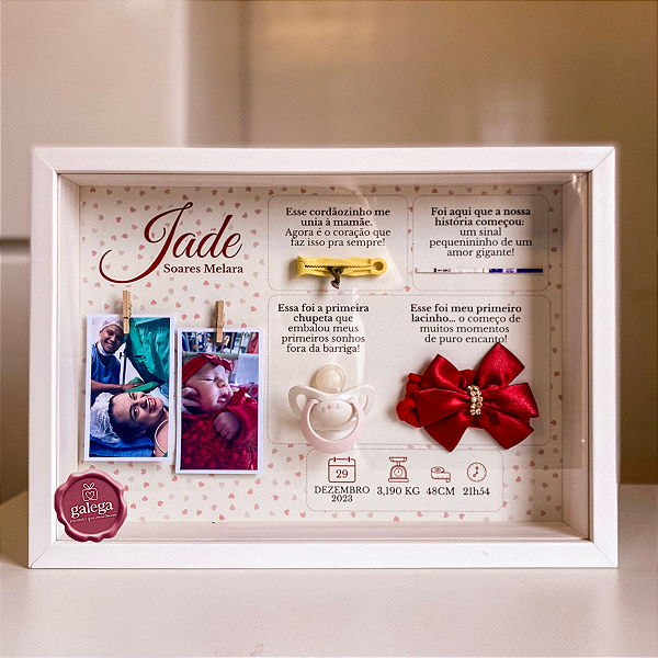Vale Quadro Eternização do Nascimento do Bebê Presente de Dia das Mães - Quadro 20x30cm Personalizado com a História dela