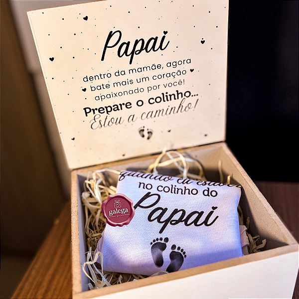Caixa Revelação de Gravidez para Papai Personalizada