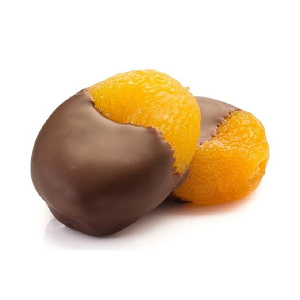 Drageado de Damasco metade coberto Chocolate Ao Leite