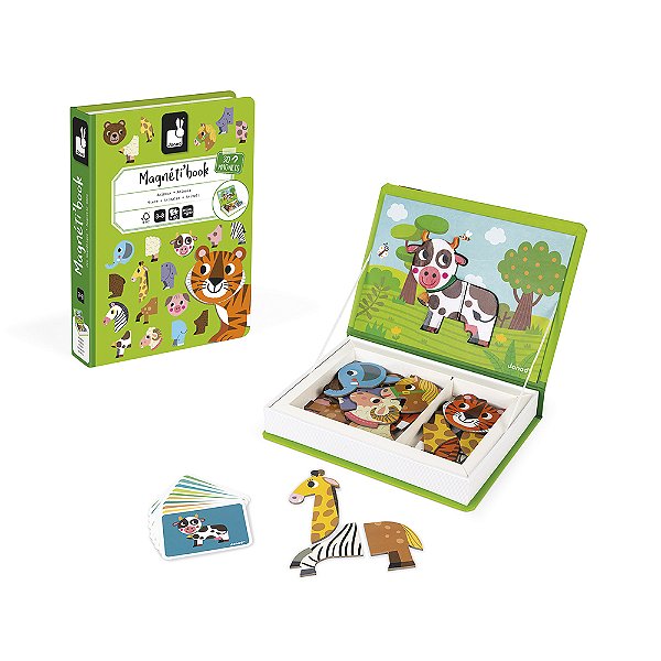Livro Magnético Vida Animal 40 Peças Janod