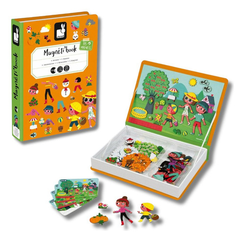 Livro Magnetico Infantil Educativo Montessori 4 Estações Ano Janod
