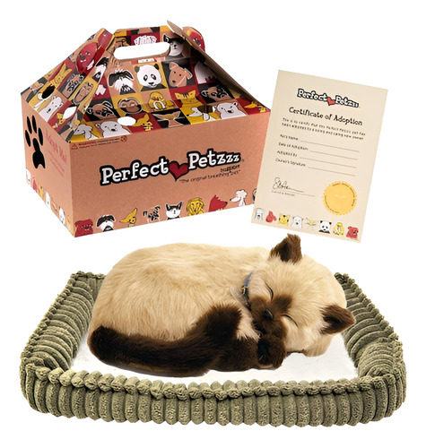 Gatinho Gato Filhote Pelúcia Perfect Petzzz Respira Siamês